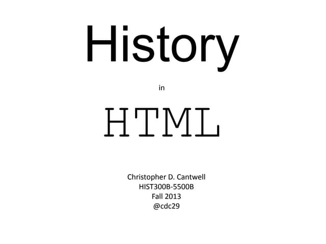 History in HTML