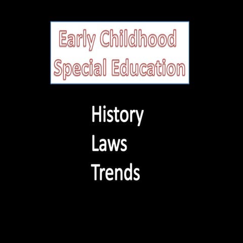 History, laws, trends sped 501
