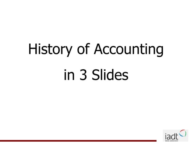 History of accounting