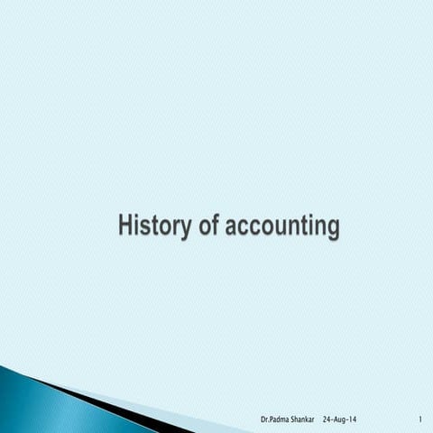 History of accounting
