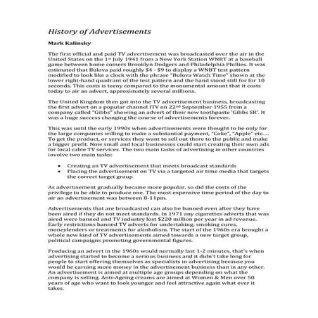 Media timeline history of advertisements | PPTX