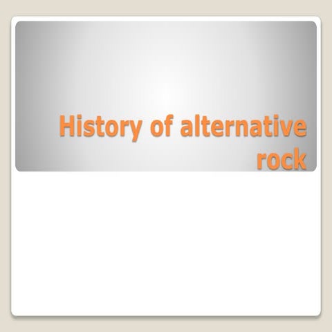 History of alternative rock 1