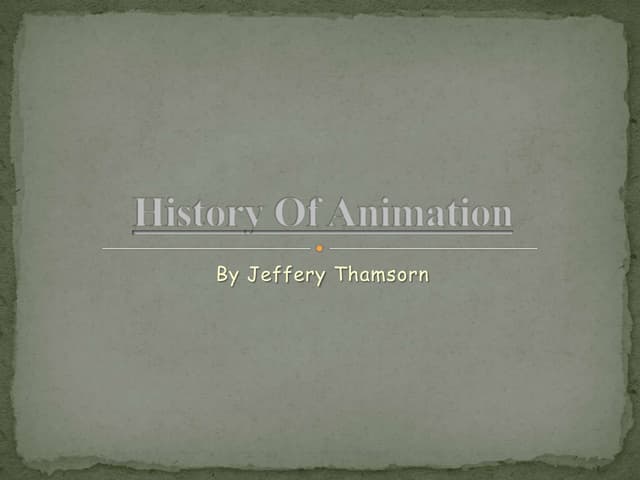 History of animation