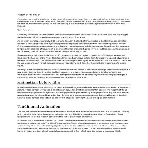 History of animation