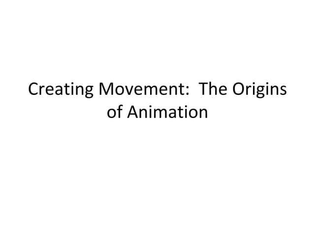 History of animation basic