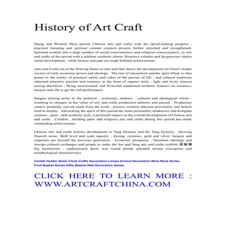 History of art craft | DOC