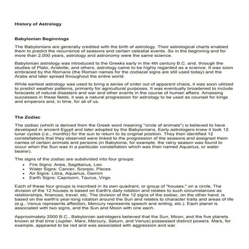 History of astrology