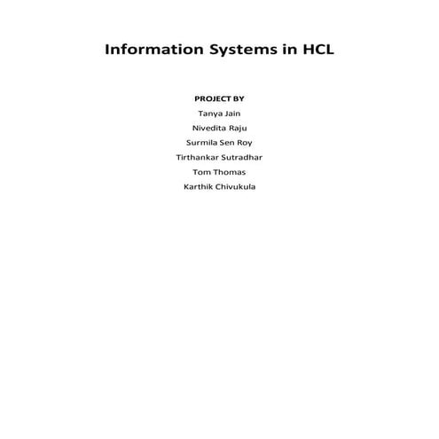 History of automation in hcl