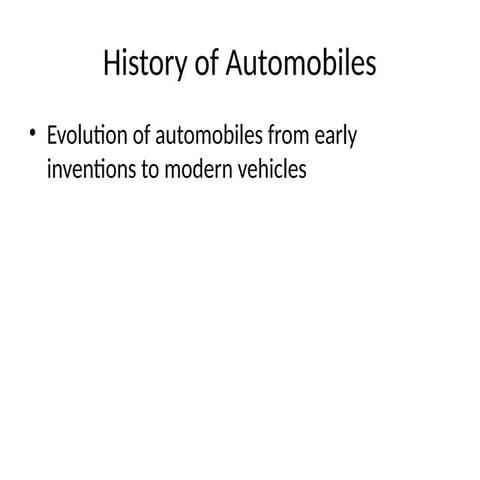 History of cars presentation | PPTX