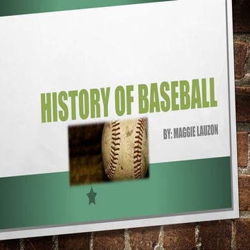 History of baseball