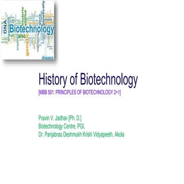 History of biotechnology pvj