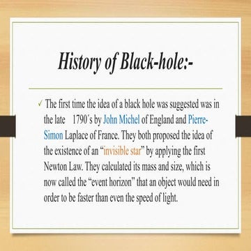 History of black hole