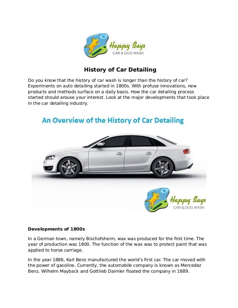 History of Car Detailing