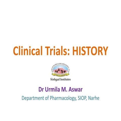 History of clinical trials