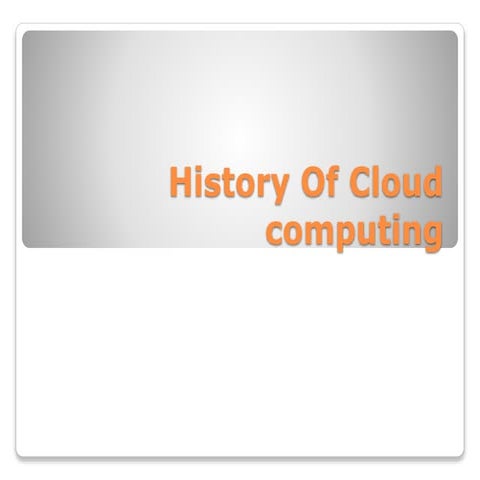 History of cloud computing