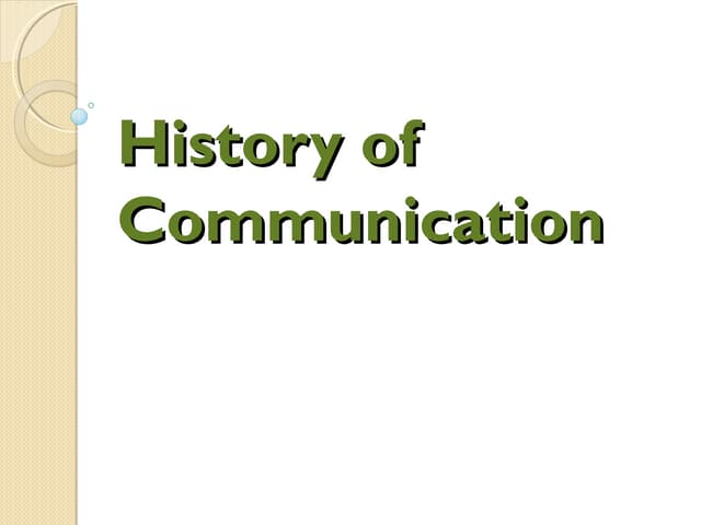 History of communication