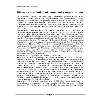 History of community work
