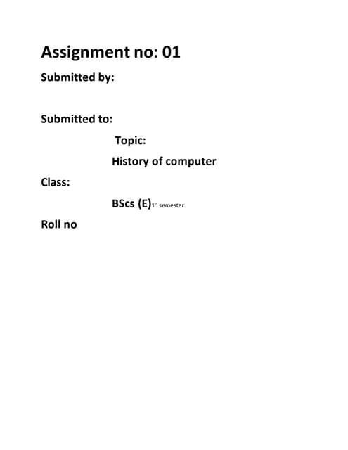 History of computer 