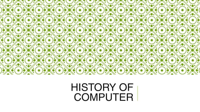 History of computer