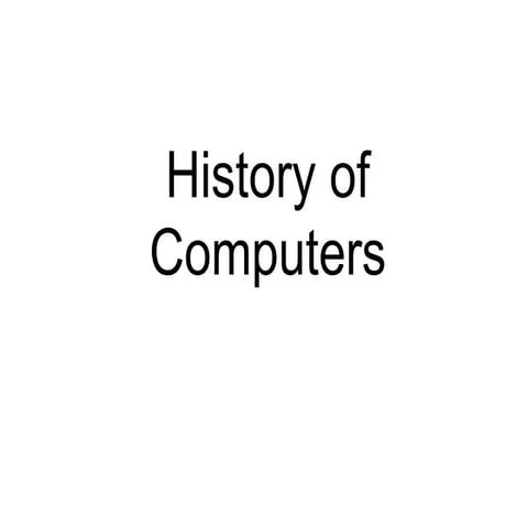 History of computers