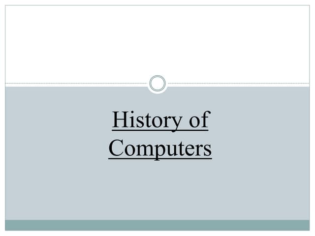 History of computers