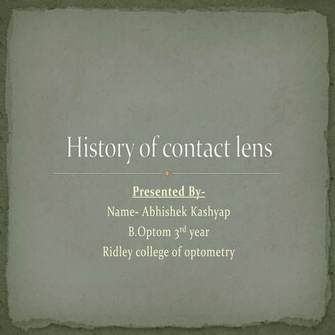 History of contact lens