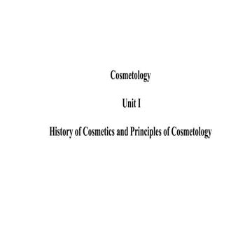 cosmetics science unit 1 b pharmacy syllabus | PPTX