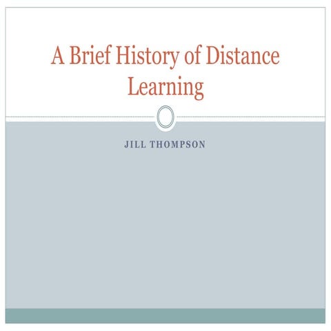 History of distance learning