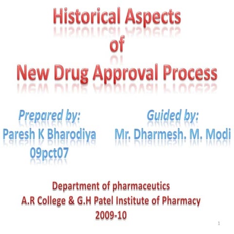 History of Drug Aproval