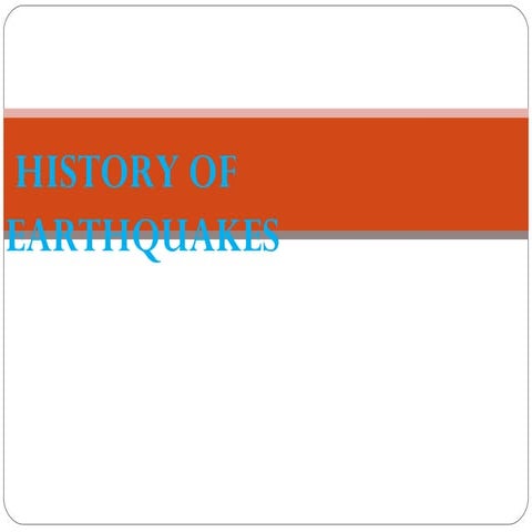 History of Earthquake