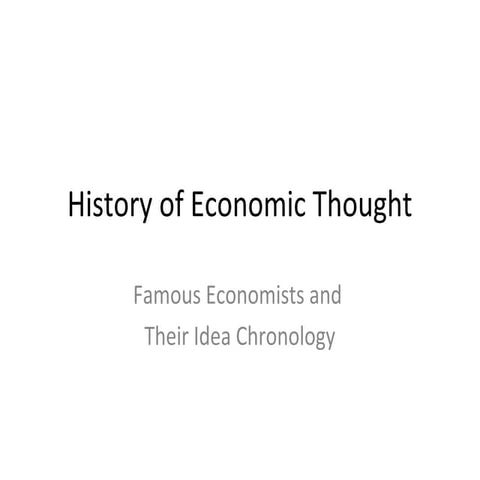 History of Economic Thought