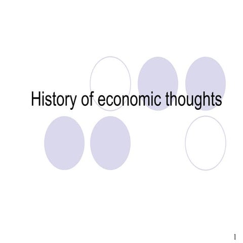 History of economic thoughts