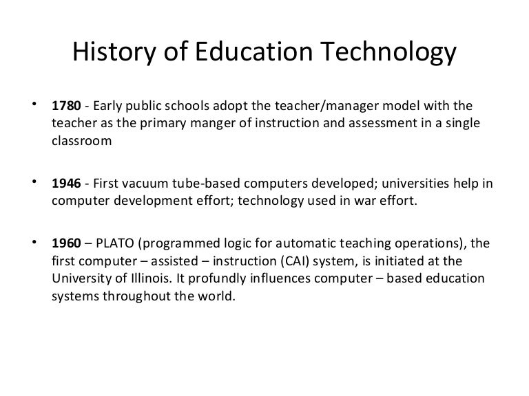 History of education technology