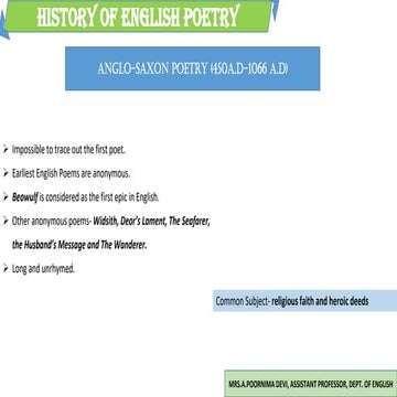 History of English poetry