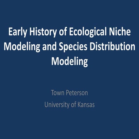 Early History of Ecological Niche Modeling and Species Distribution Modeling