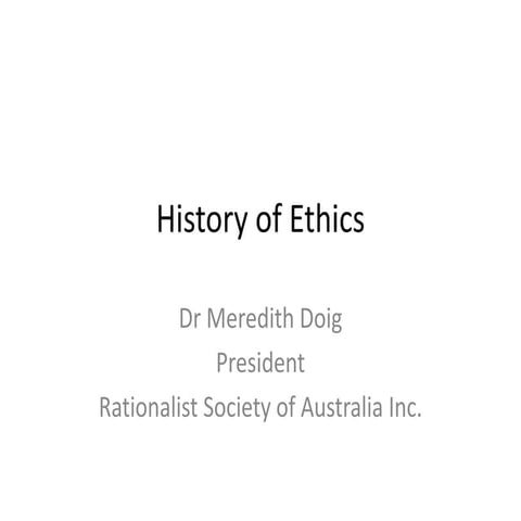 History of ethics