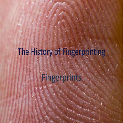 History of fingerprinting