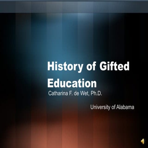 History of gifted education