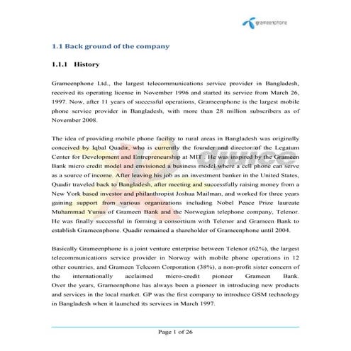 History of Grameenphone