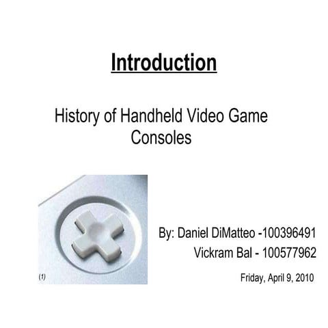 History Of Handheld Video Game Consoles