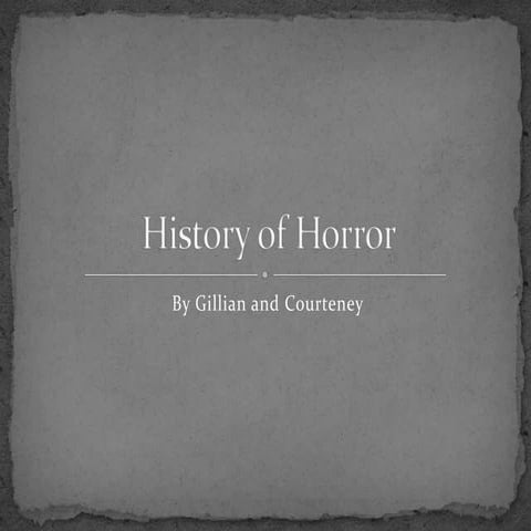 History of Horror Genre
