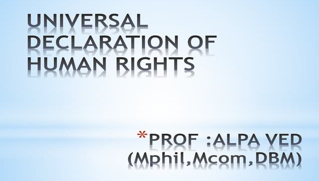 The Universal Declaration Of Human Rights