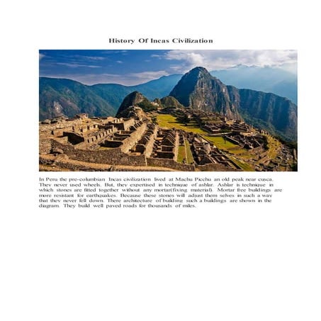 History of incas civilzation