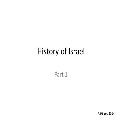 History of Israel part 1 & 2 - PRRM Bible Study Group