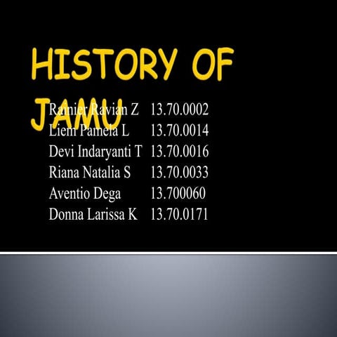 History of jamu