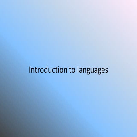 History of languages' | PPT