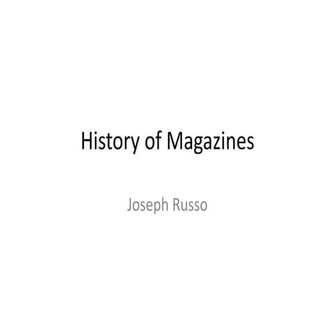 History of magazines