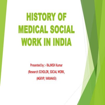History of medical social work in India | PPTX