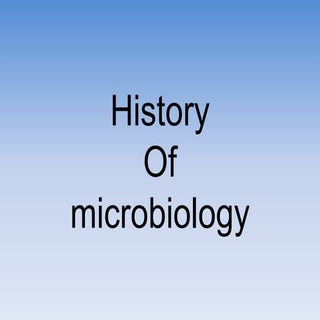 History of microbiology