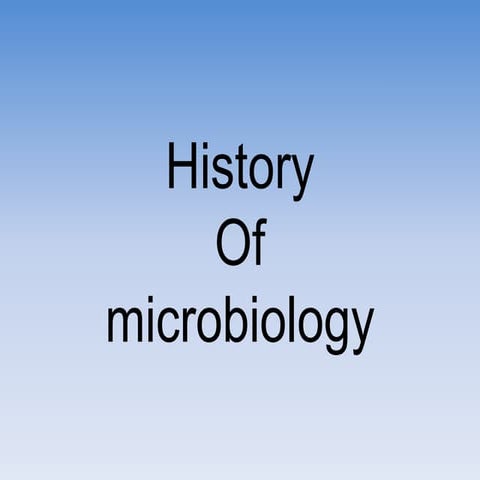 History of microbiology